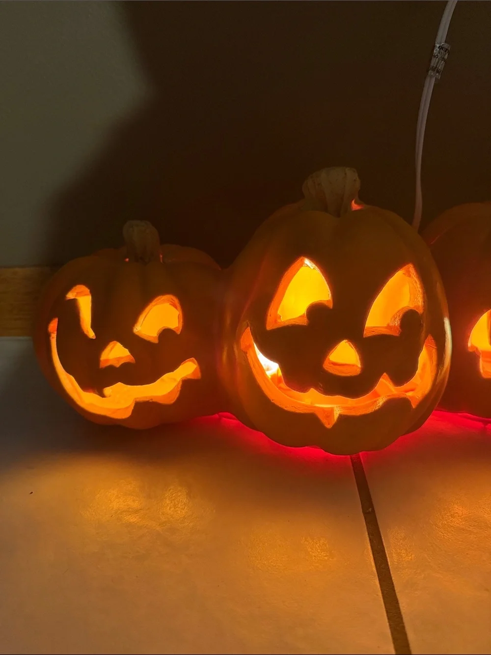 Vintage Trendmasters 4 Horizontal Foam Pumpkin Light Up Jack-O-Lantern 1995